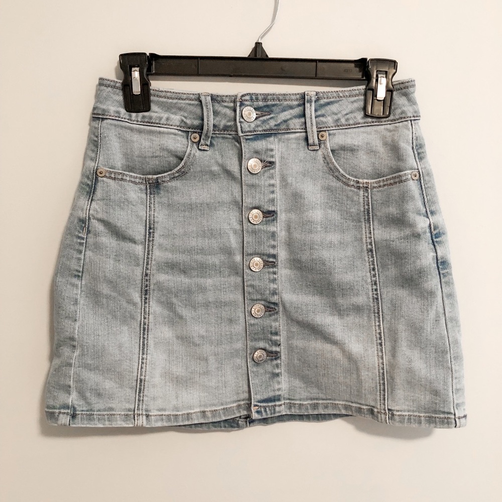 Button Up Jean Skirt